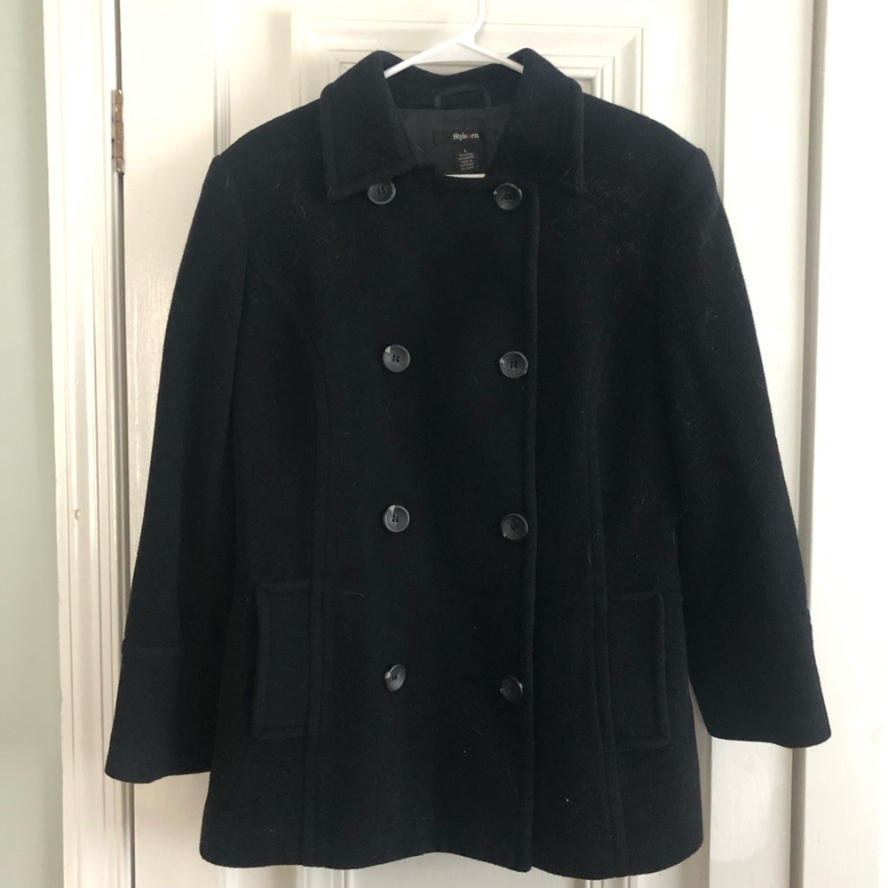 Stylish Black Double-Breasted Women's Coat